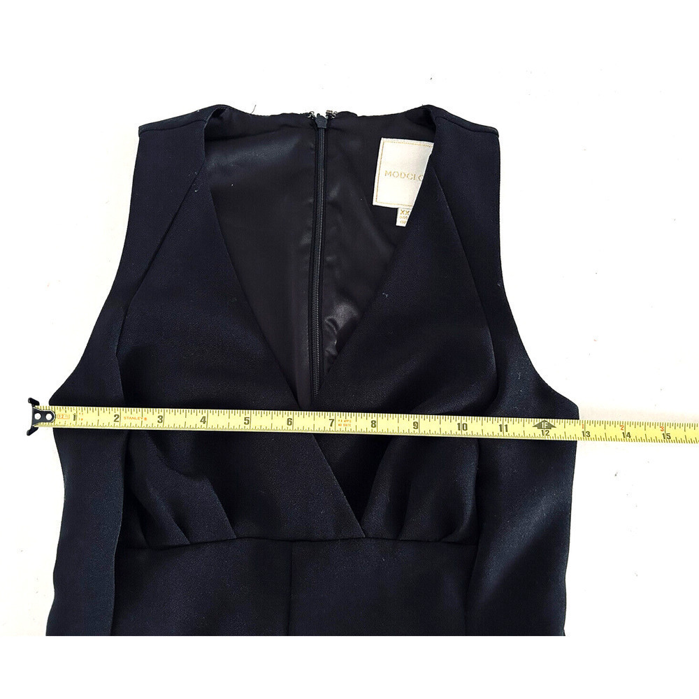 ModCloth | Womens Black Sleeveless V-Neck Empire Waist Fit Flare Dress Size XXS - Picture 3 of 7